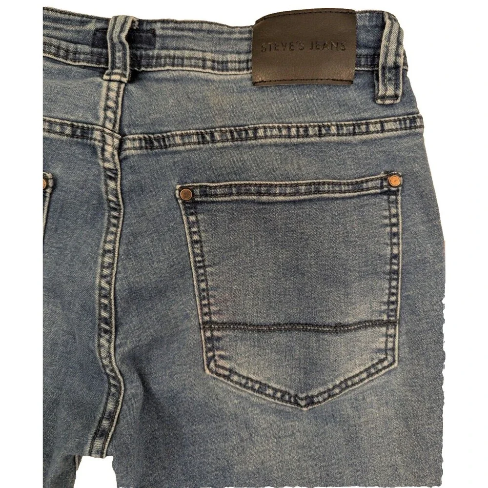 Steve's Jeans Women's Jeans Low Rise 28x25 Blue Stretch Denim Raw Hem Frayed - Picture 13 of 13